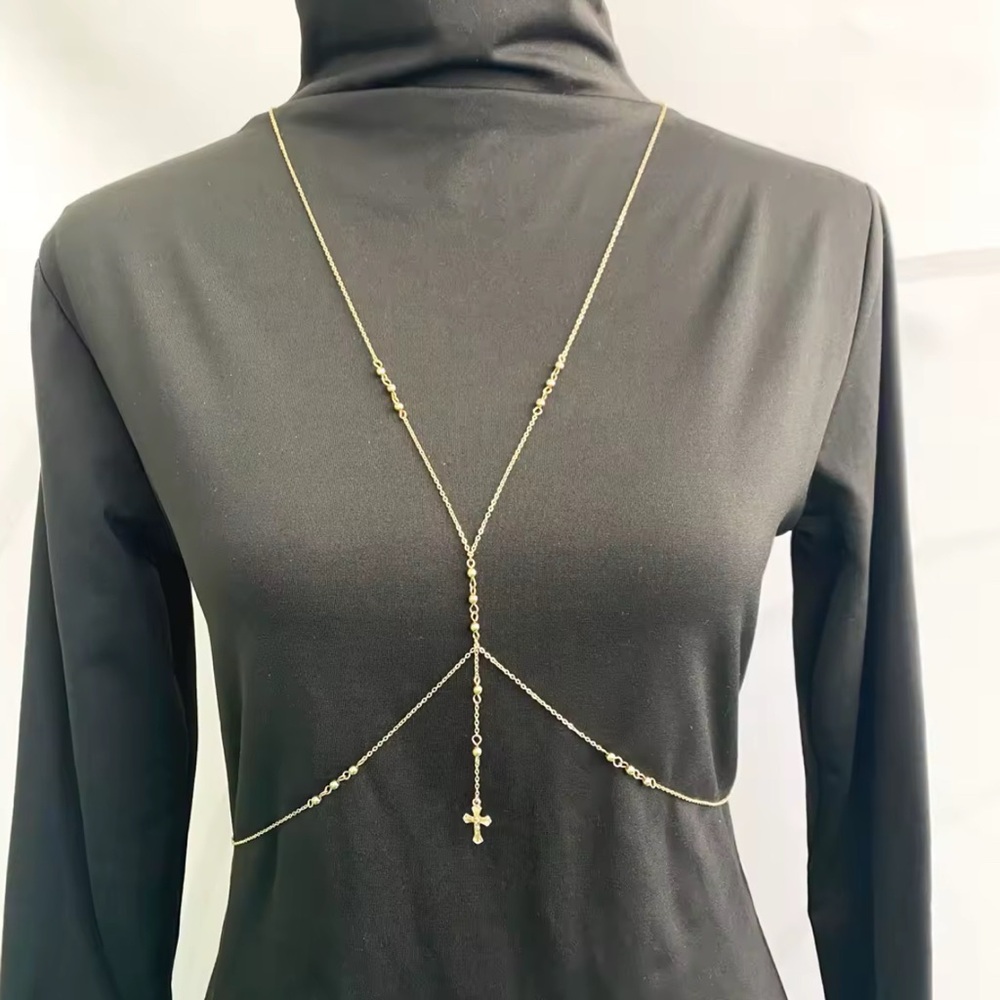 Gold Cross Body Chain Jewelry